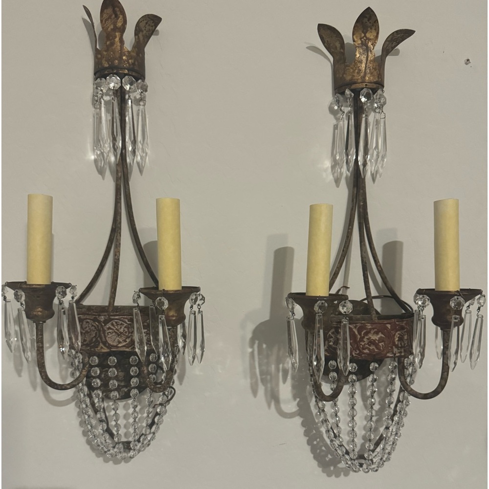 Neiman Weeks Pair Of Neapolitan Wall Sconces
